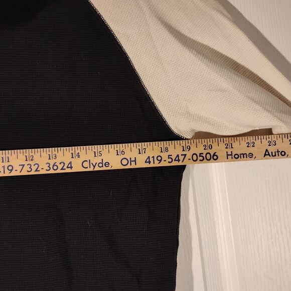 Polo Ralph Lauren thermal tshirt mens M Medium black waffle knit long sleeve pon - Picture 4 of 7